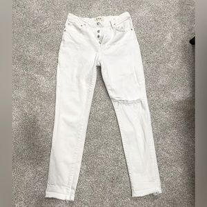 Free People White Cropped Jeans